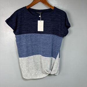 Simple Favor Women’s Sweater Blouse sz M Colorblock NEW # D907